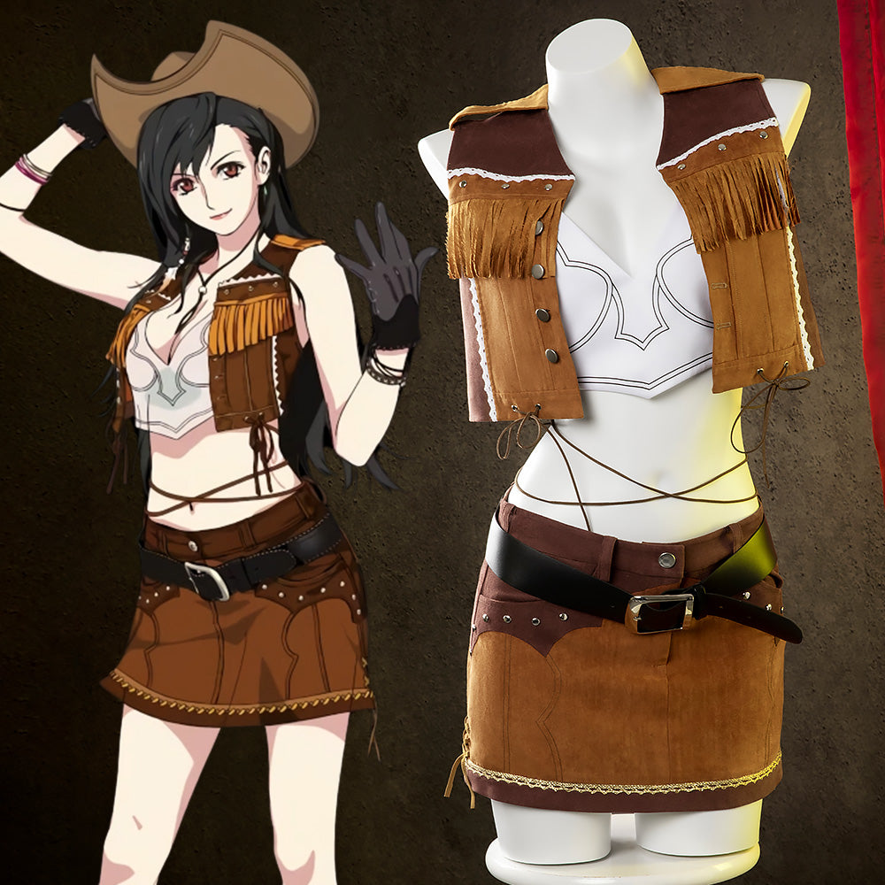 Final Fantasy VII Remake FF7 Tifa Lockhart Cowgirl Cosplay Costume