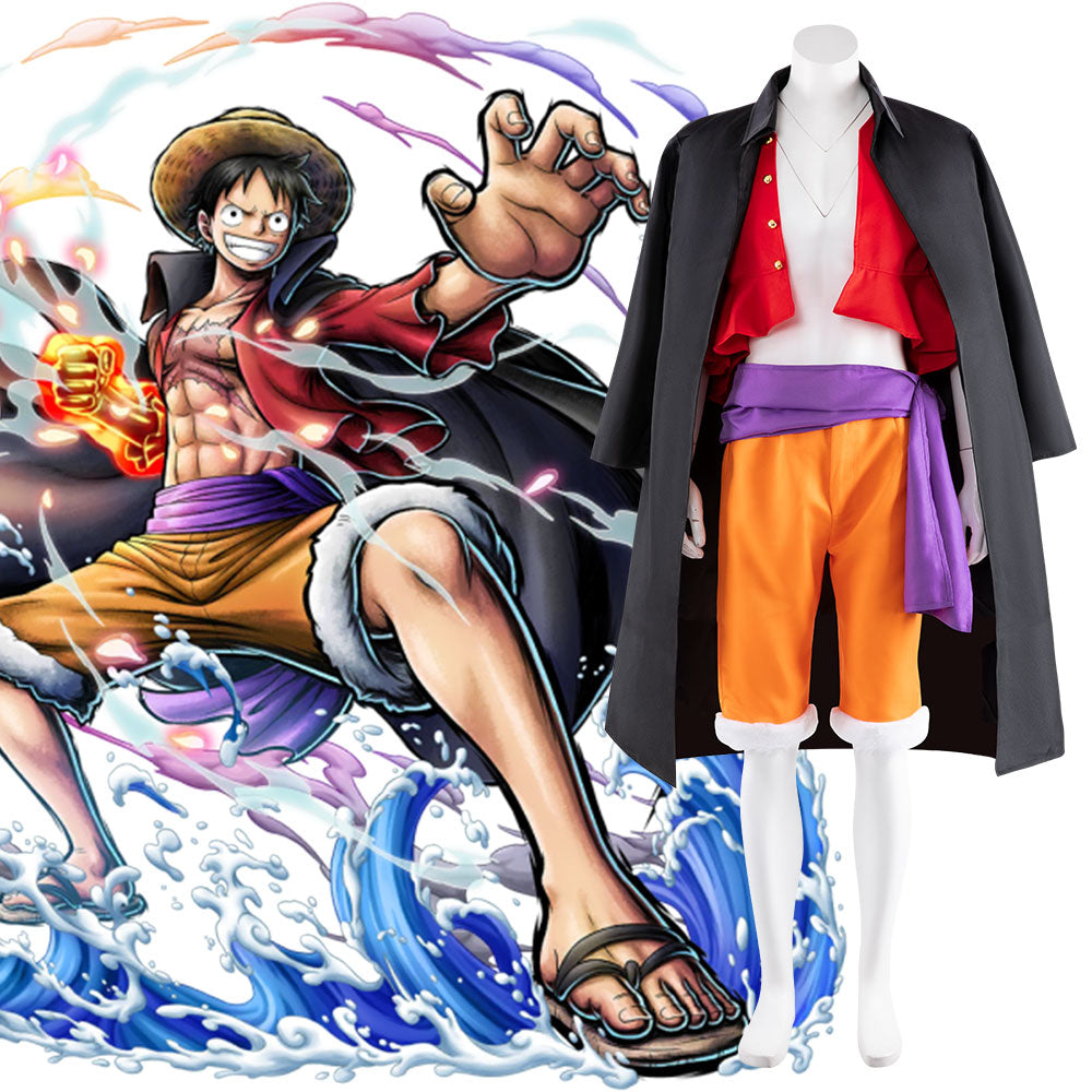 One Piece Wano Country Arc Monkey D Luffy Black Cosplay Wig