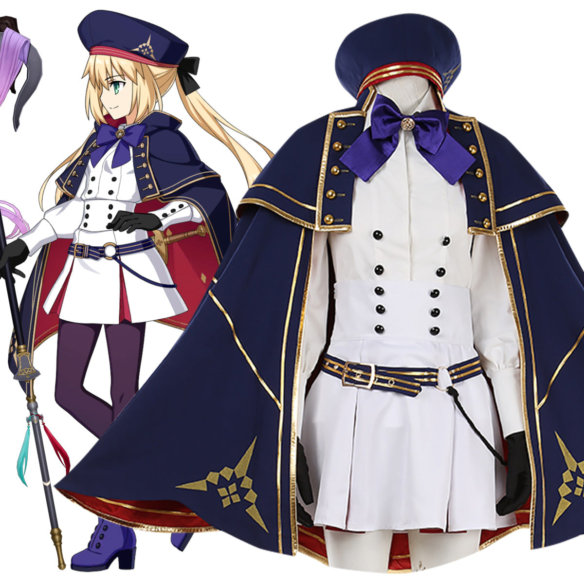 Fate Grand Order FGO Caster Artoria Pendragon Stage 2 Cosplay Costume –  Gcosplay