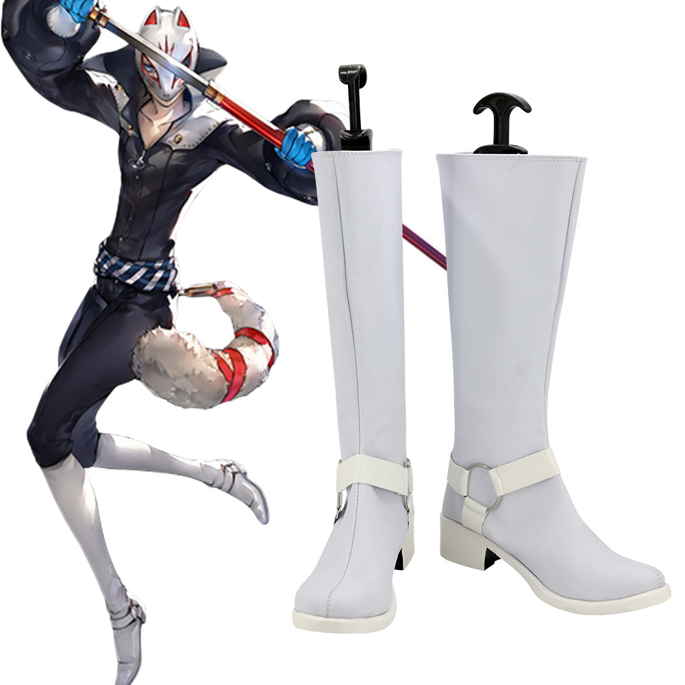 Persona 5 Fox Yusuke Kitagawa White Shoes Cosplay Boots Gcosplay