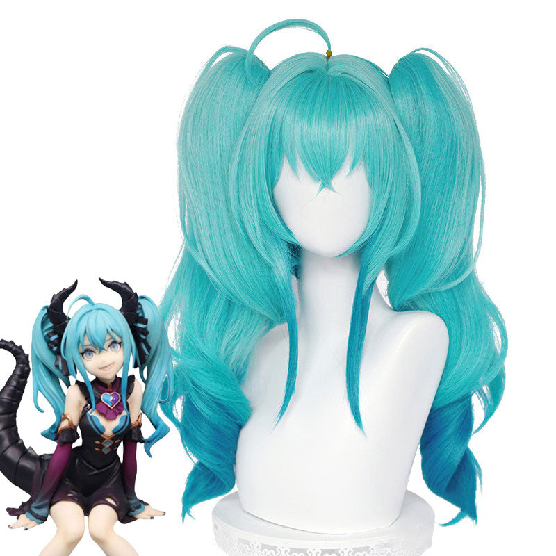 Vocaloid Little Devil Hatsune Miku Halloween Blue Green Cosplay Wig