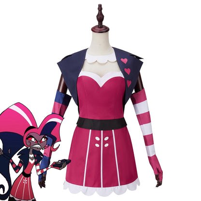 Hazbin Hotel Velvette Pink Dress Cosplay Costume