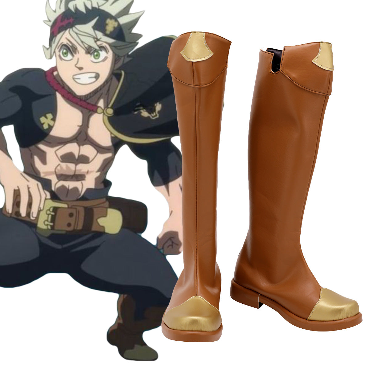 Black Clover Asta Brown Shoes Cosplay Boots