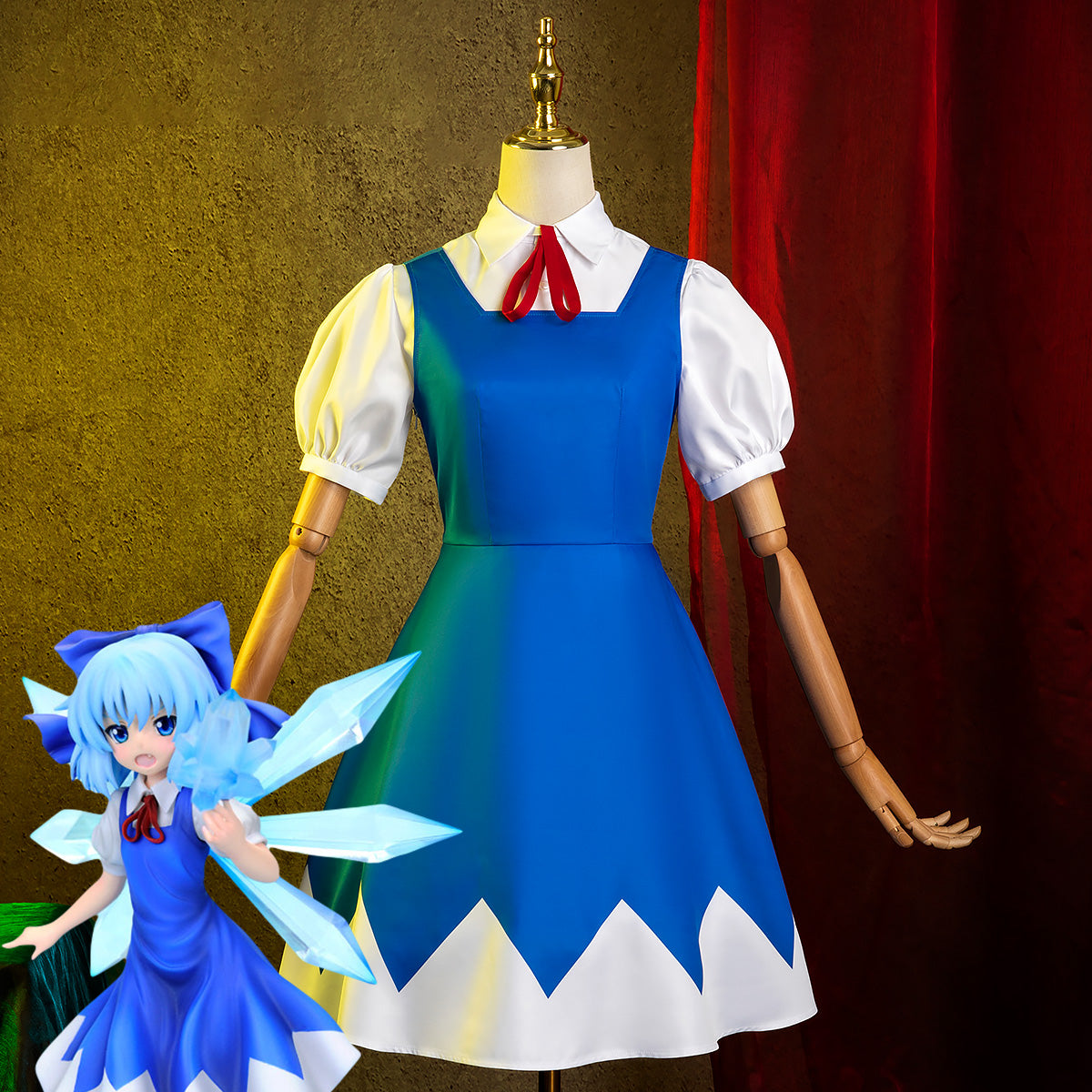 Touhou Project Ice Fairy Cirno Cosplay Costume