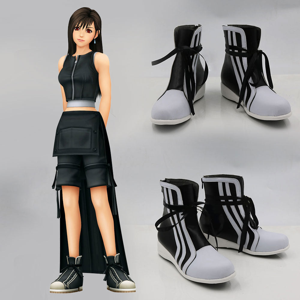 Final Fantasy VII: Advent Children Tifa Lockhart Black Shoes Cosplay Boots