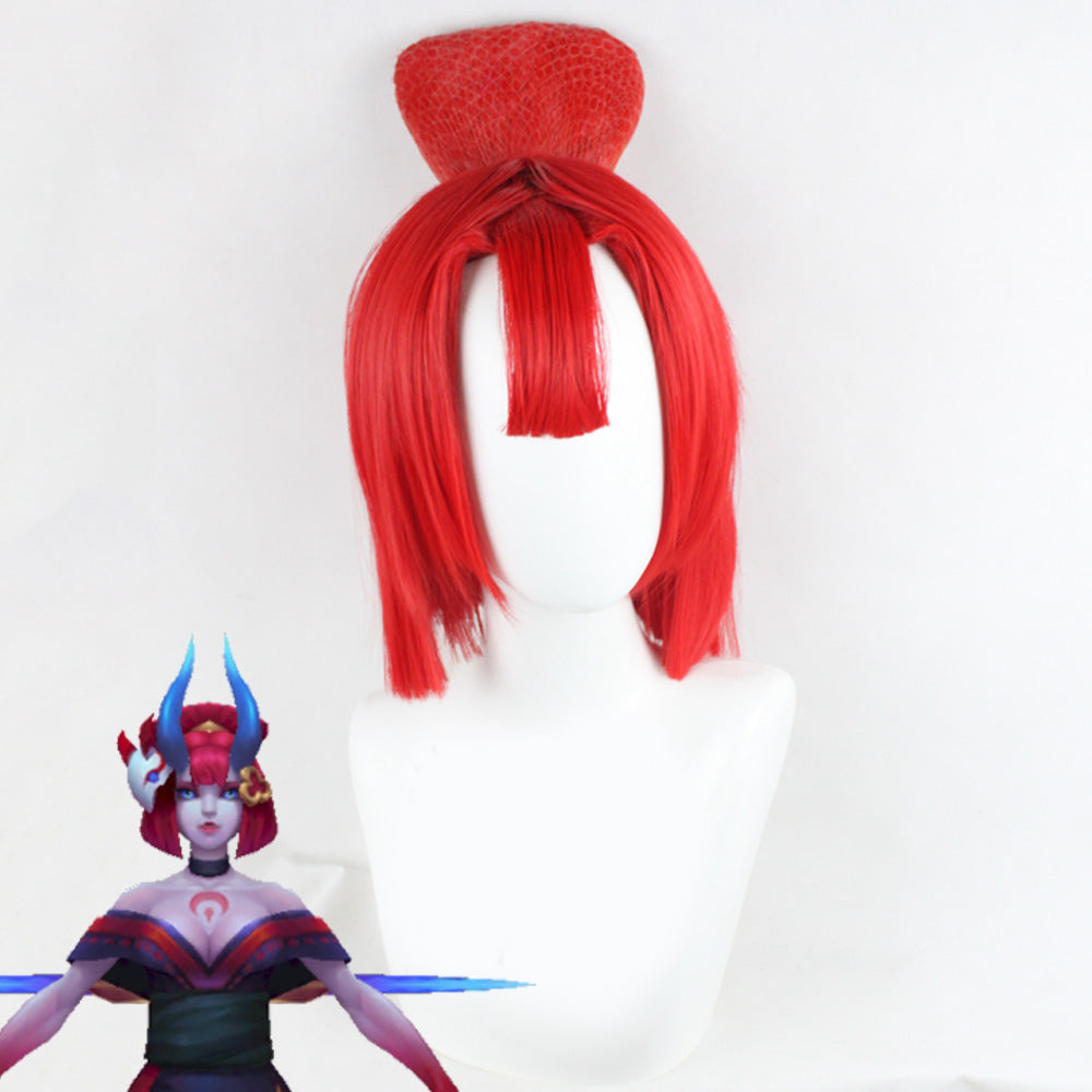 League of Legends LOL Blood Moon Evelynn Red Cosplay Wig