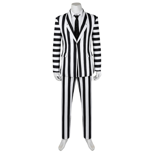 Beetlejuice 2 Beetlejuice Halloween Black And White Cosplay Costume