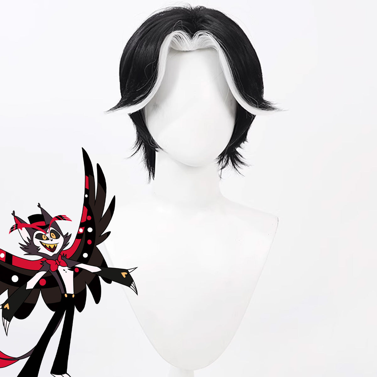 Hazbin Hotel Husk Black Cosplay Wig