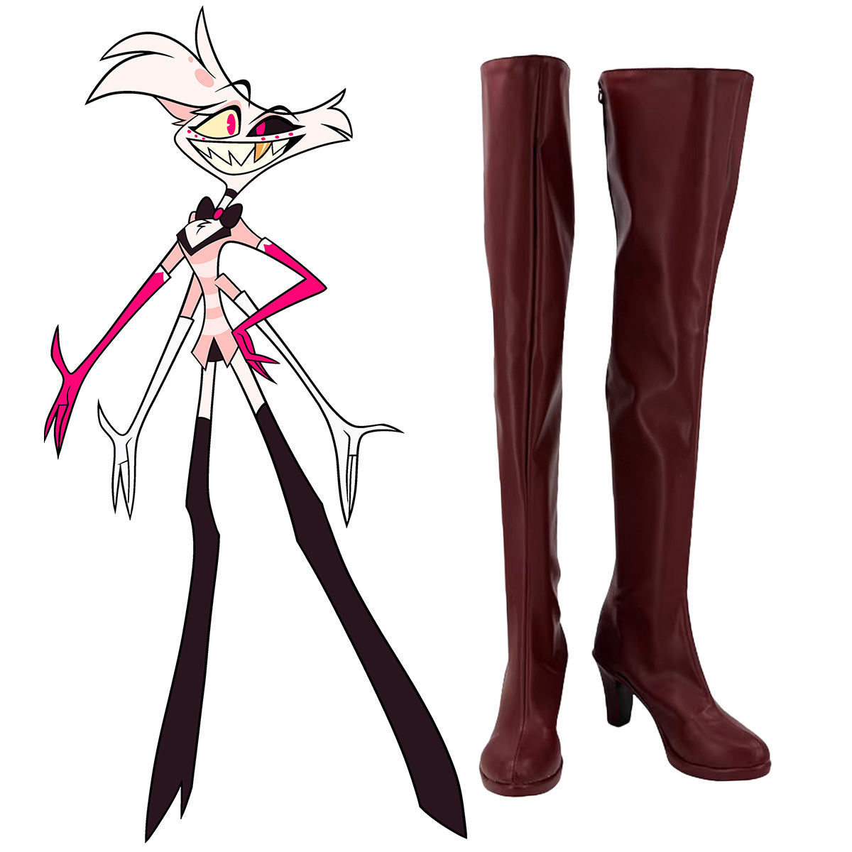 Hazbin Hotel Angel Dust Shoes Cosplay Boots