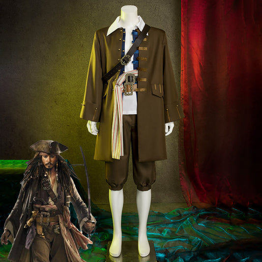 Pirates of the Caribbean Jack Sparrow Halloween Cosplay Costume