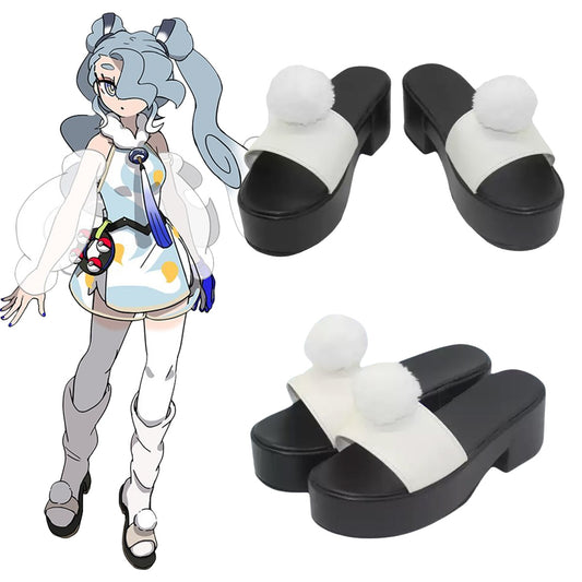 Project Voltage Pokemon X Hatsune Miku Flying-type White Blue Cosplay Shoes