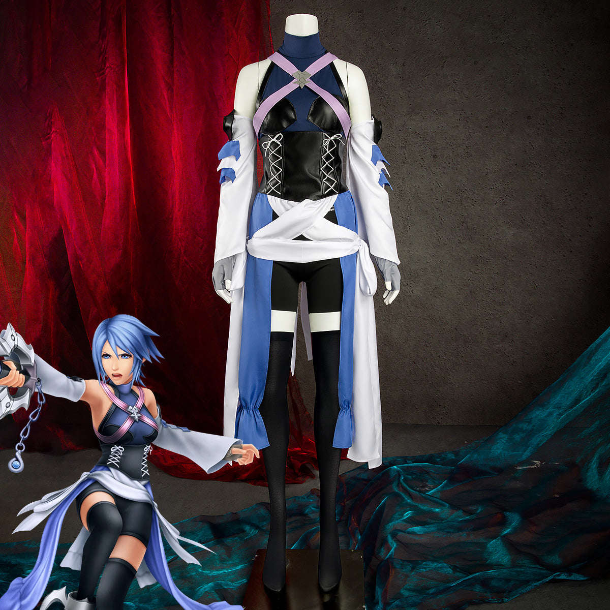 Kingdom Hearts Birth By Sleep Aqua Cosplay Costume