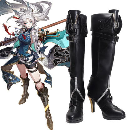 Honkai: Star Rail Feixiao Black Shoes Cosplay Boots