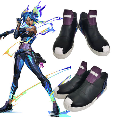 Valorant Neon Blue Cosplay Shoes