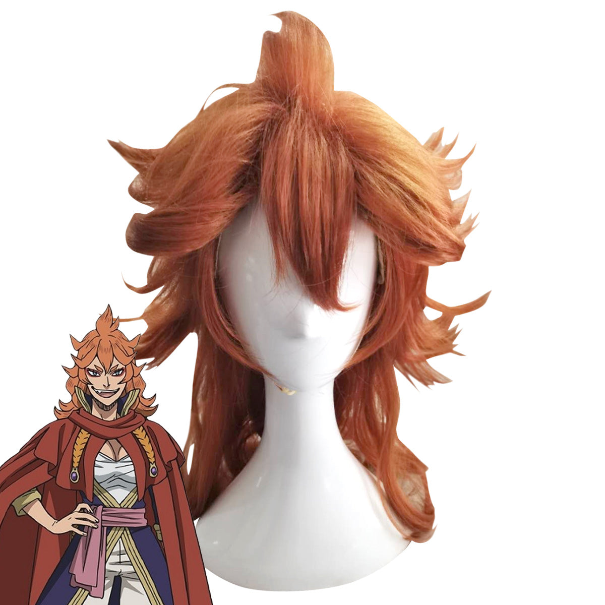 Black Clover Mereoleona Vermillion Orange Cosplay Wig