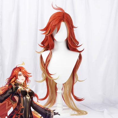 Genshin Impact Mavuika Red Yellow Cosplay Wig