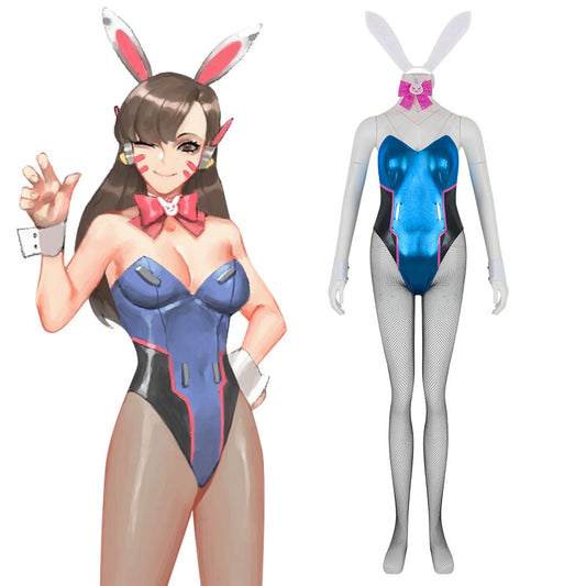 Overwatch OW D.Va DVa Hana Song Playboy Bunny Girl Cosplay Costume