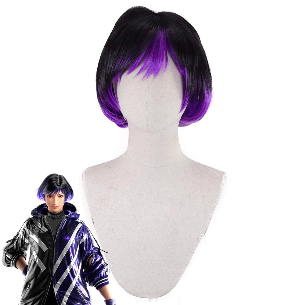 TEKKEN 8 Reina Black Purple Cosplay Wig
