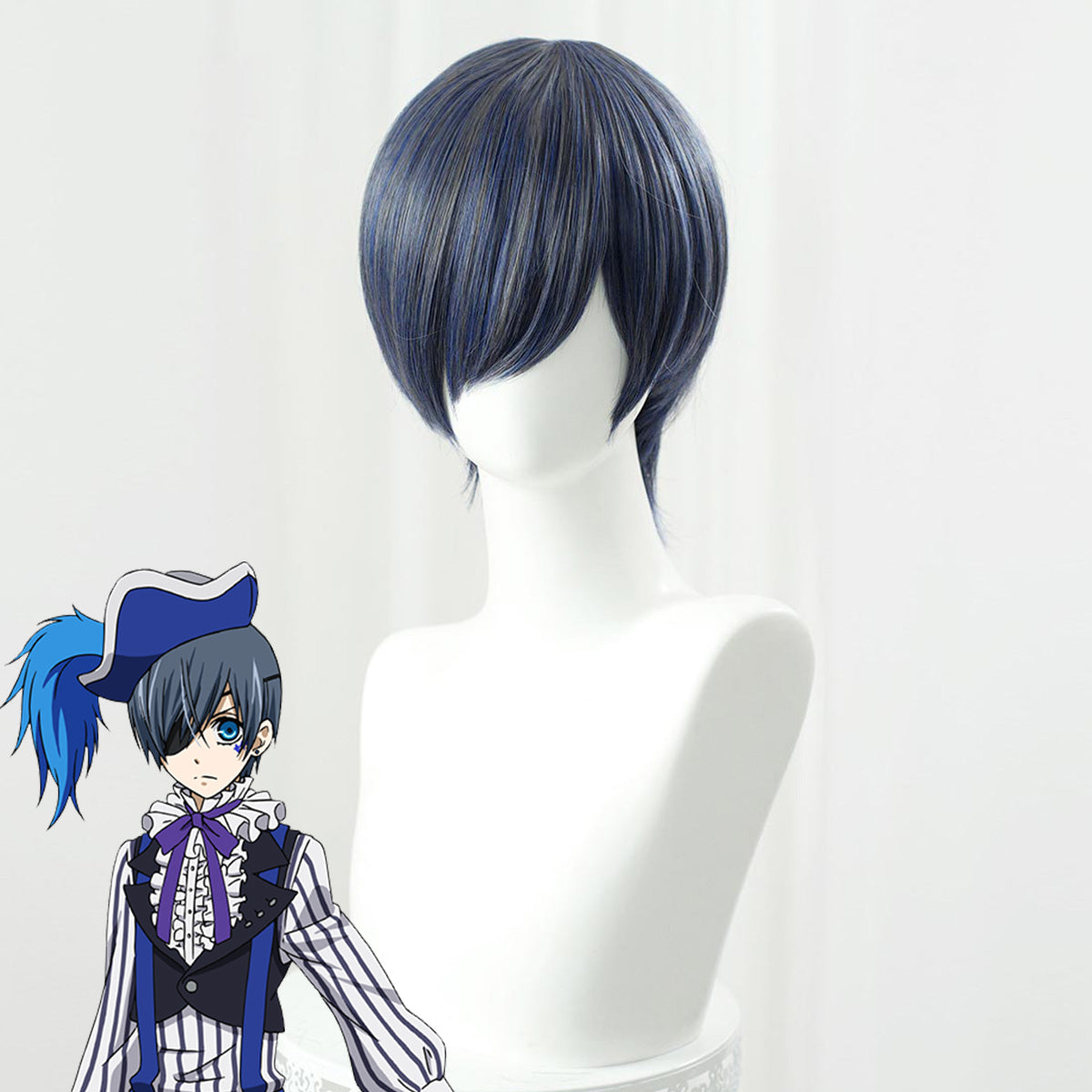 Black Butler Ciel Phantomhive Gray Blue Cosplay Wig