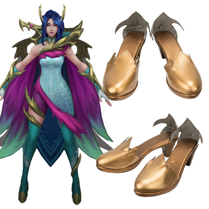 League Of Legends LOL Fae Dragon Ashe Green Cosplay Shoes