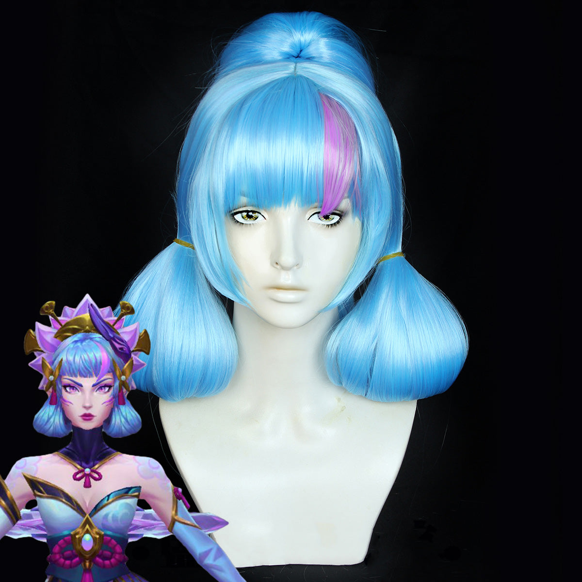 League of Legends LOL Spirit Blossom Evelynn Blue Cosplay Wig