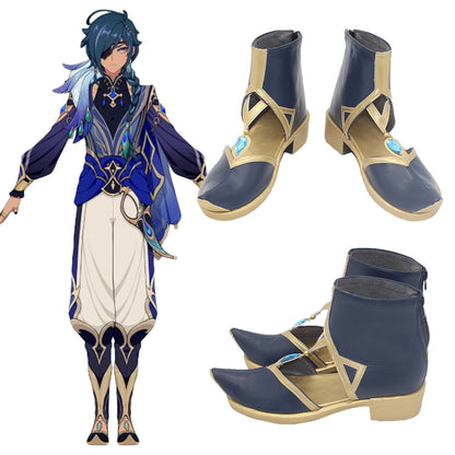 Genshin Impact Kaeya New Skin Black Cosplay Shoes