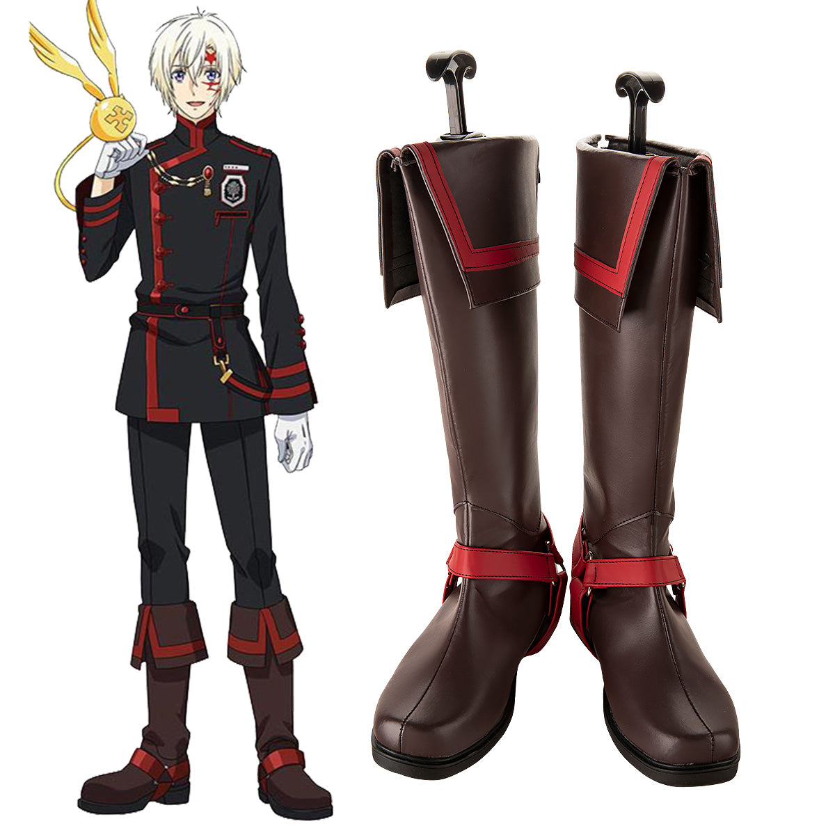 D Gray-man Allen Walker 3rd Uniform Brown Shoes Cosplay Boots