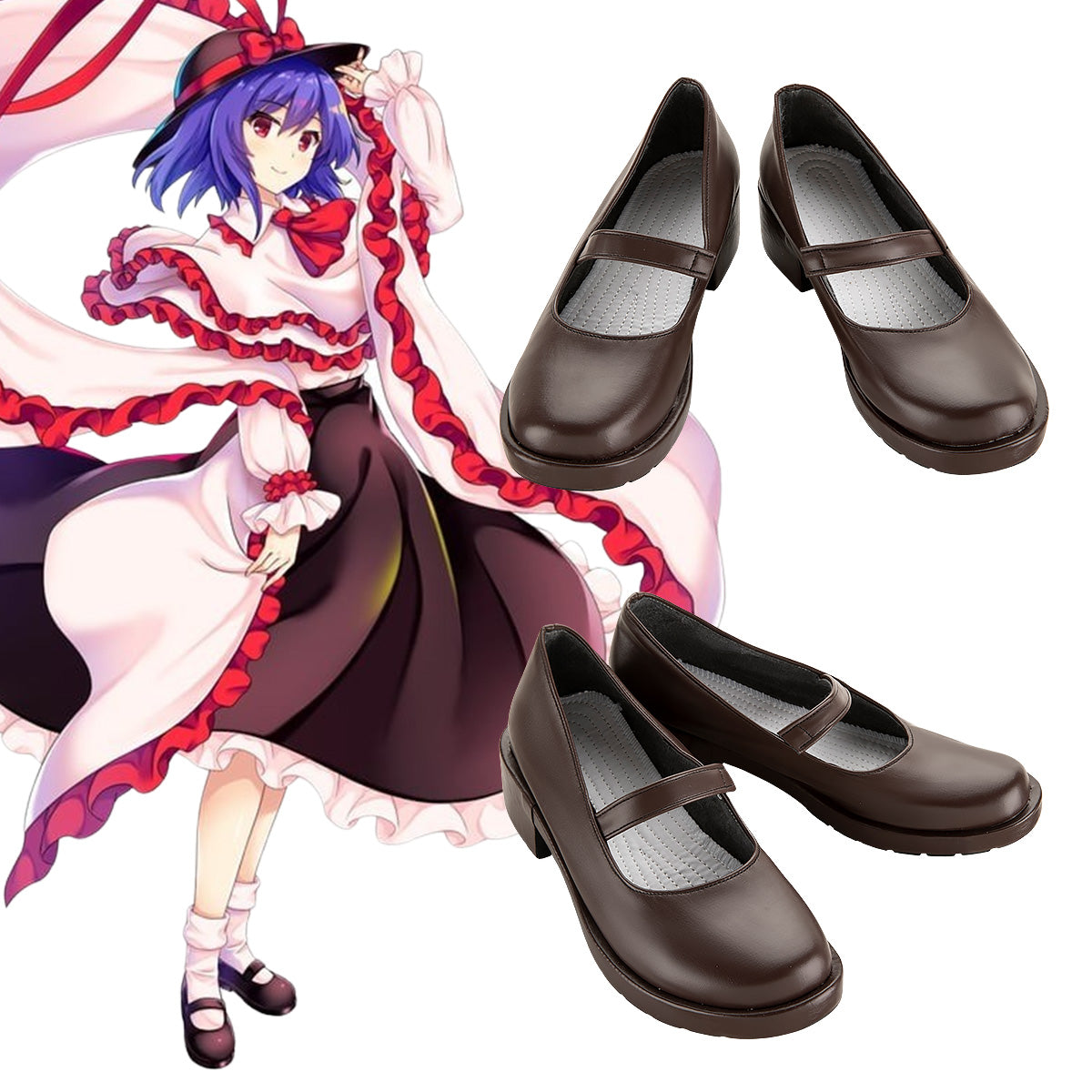 Touhou Project Nagae Iku Black Cosplay Shoes