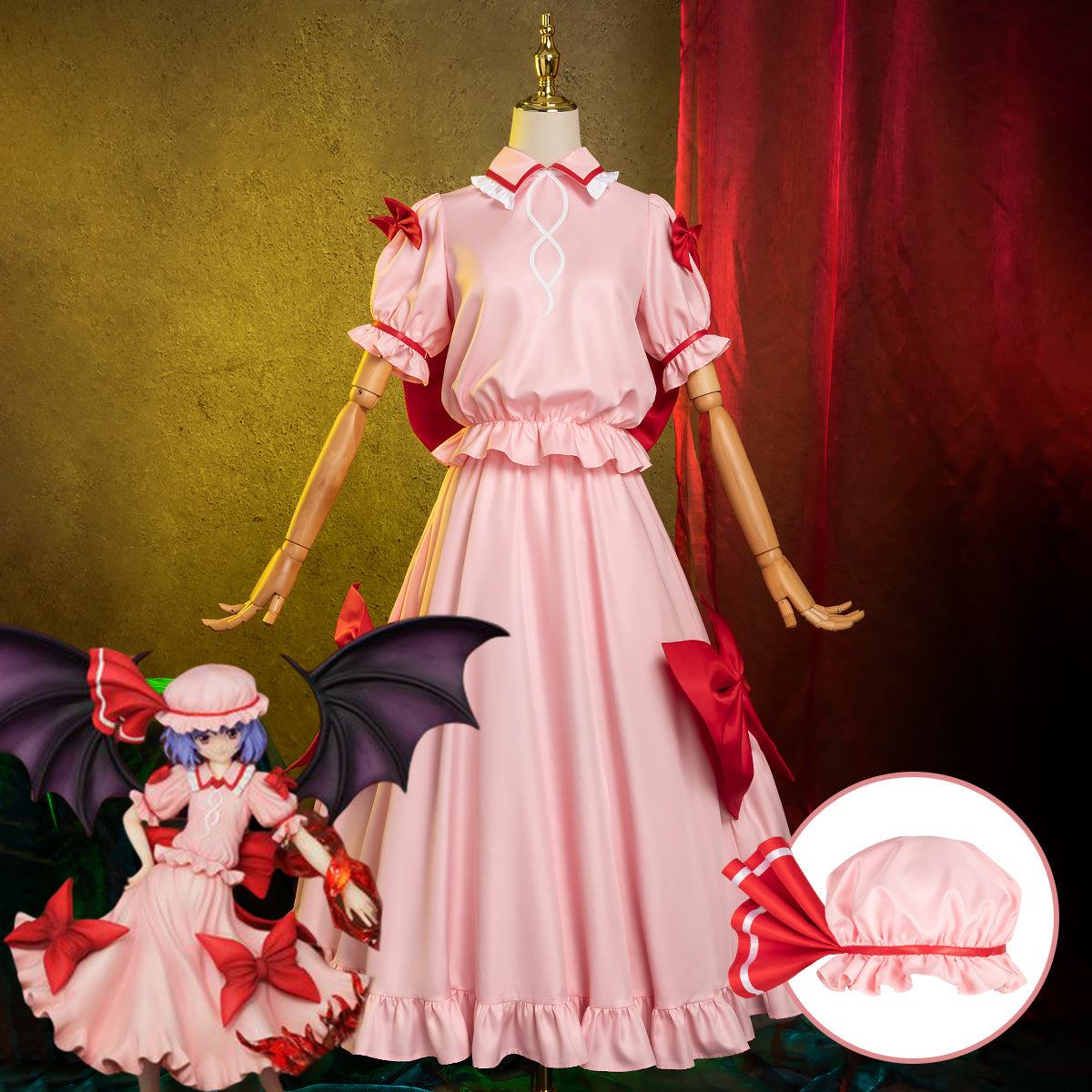 Touhou Project Vampire Remilia Scarlet Pink Cosplay Costume