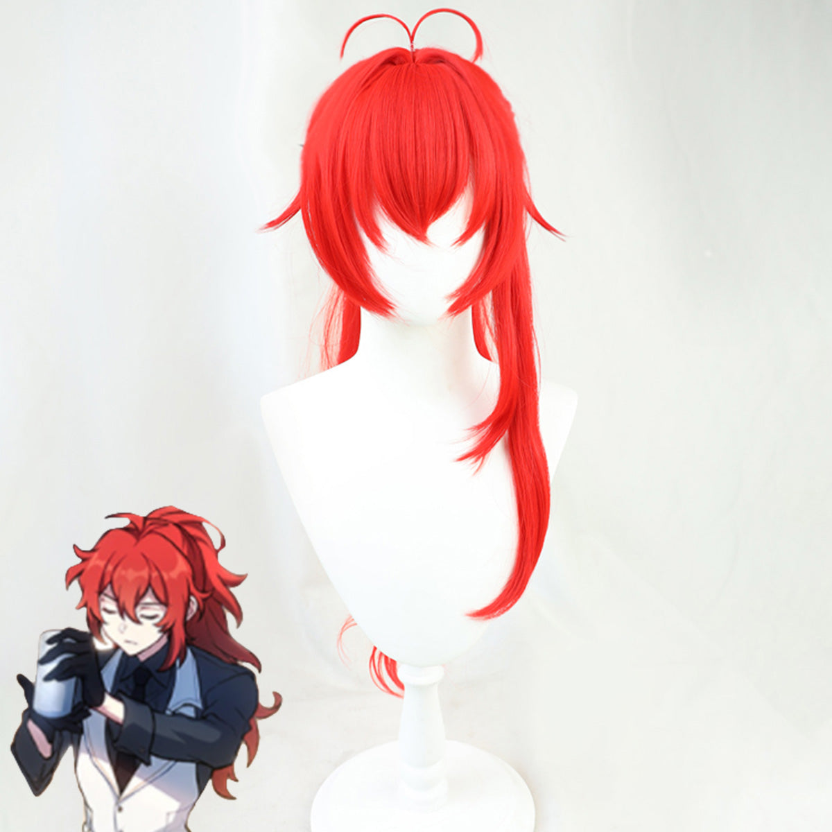 Genshin Impact Comics Diluc Red Cosplay Wig