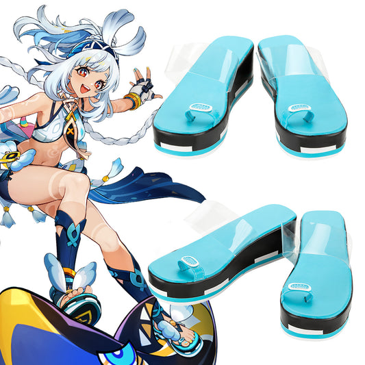 Genshin Impact Natlan Mualani Blue Cosplay Shoes