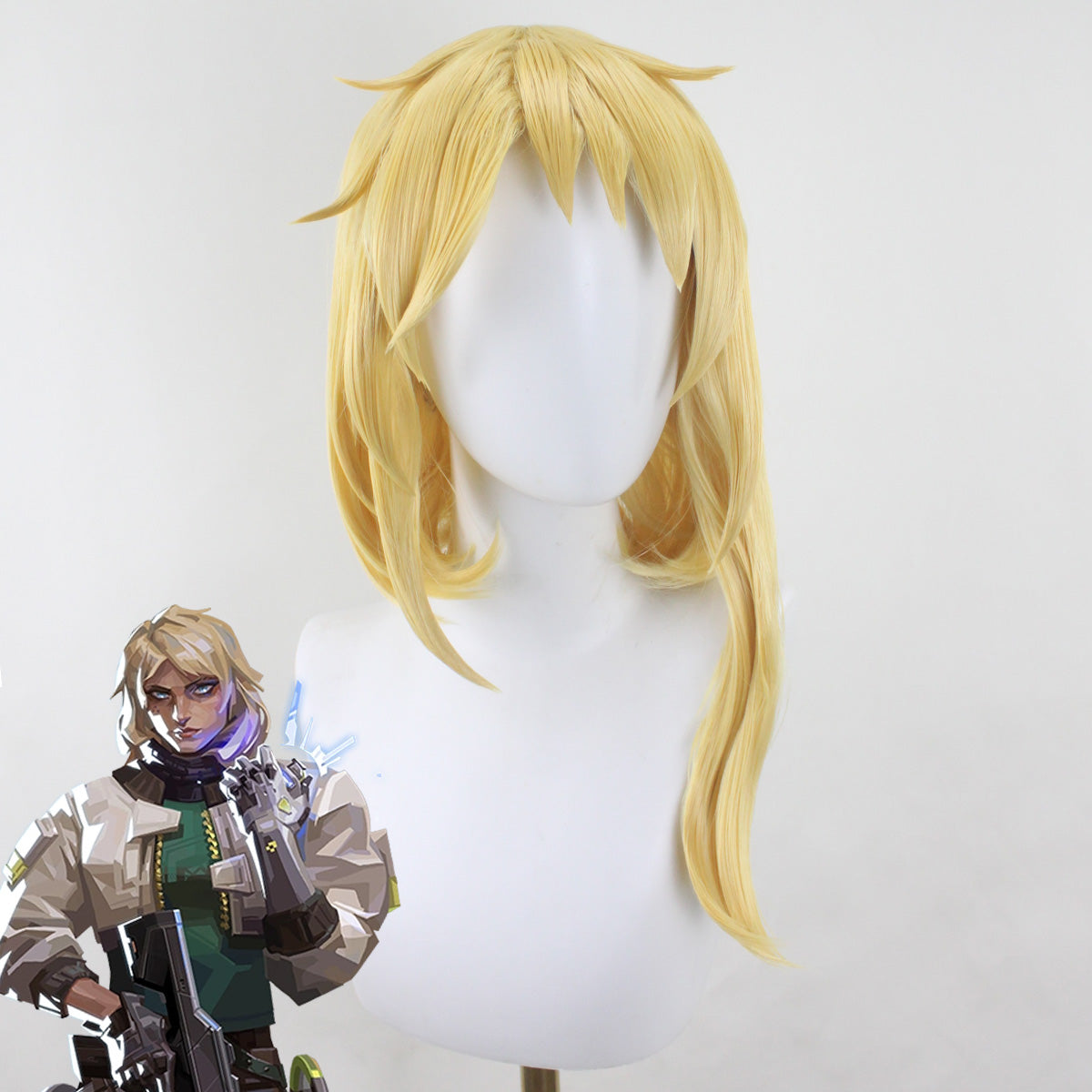 Valorant Agent 23 Deadlock Golden Cosplay Wig