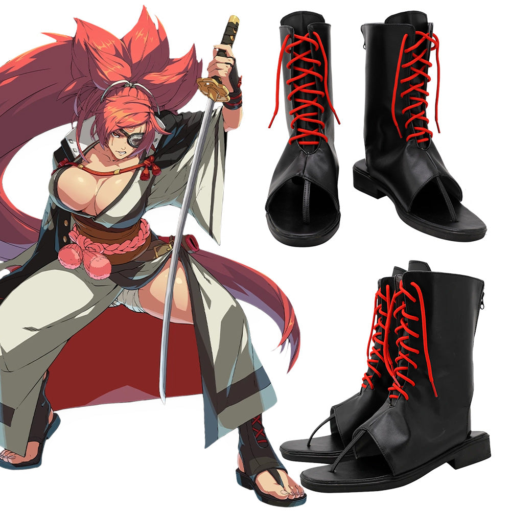 Guilty Gear STRIVE Baiken Black Cosplay Shoes