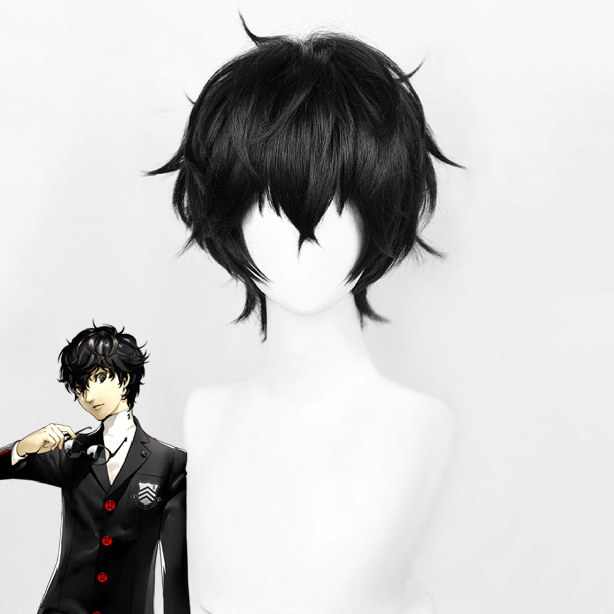 Persona 5 Joker Protagonist Akira Kurusu Ren Amamiya Black Cosplay Wig