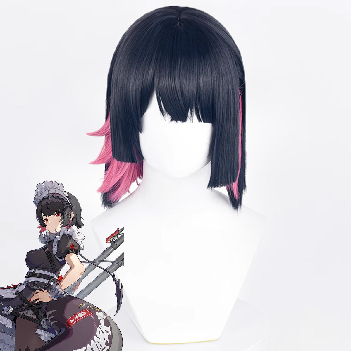 Zenless Zone Zero Victoria Housekeeping Ellen Black Pink Cosplay Wig