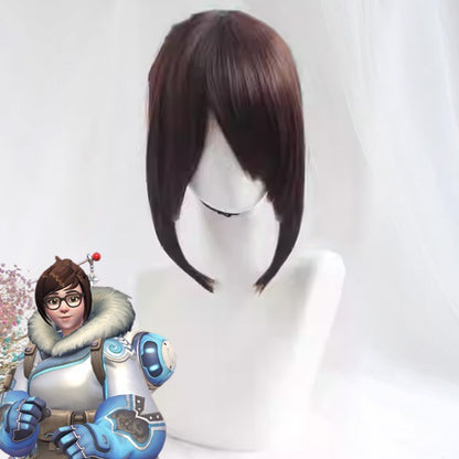 Overwatch OW Dr. Mei Ling Zhou Brown Cosplay Wig