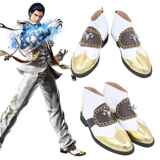 Tekken 8 Claudio Serafino White Cosplay Shoes