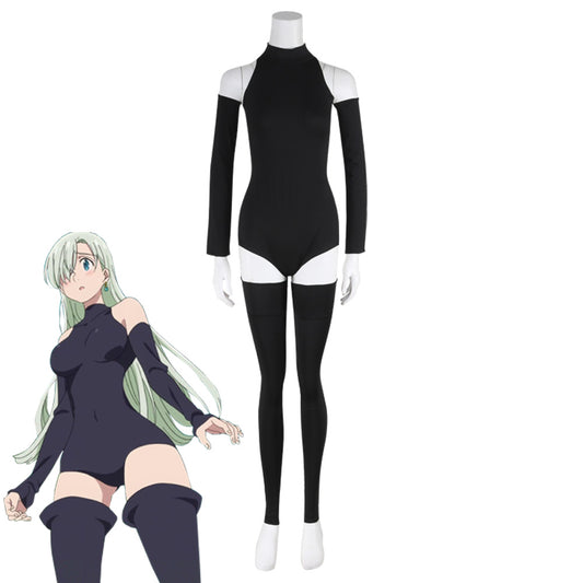 The Seven Deadly Sins Nanatsu no Taizai Elizabeth Liones Black Jumpsuit Cosplay Costume