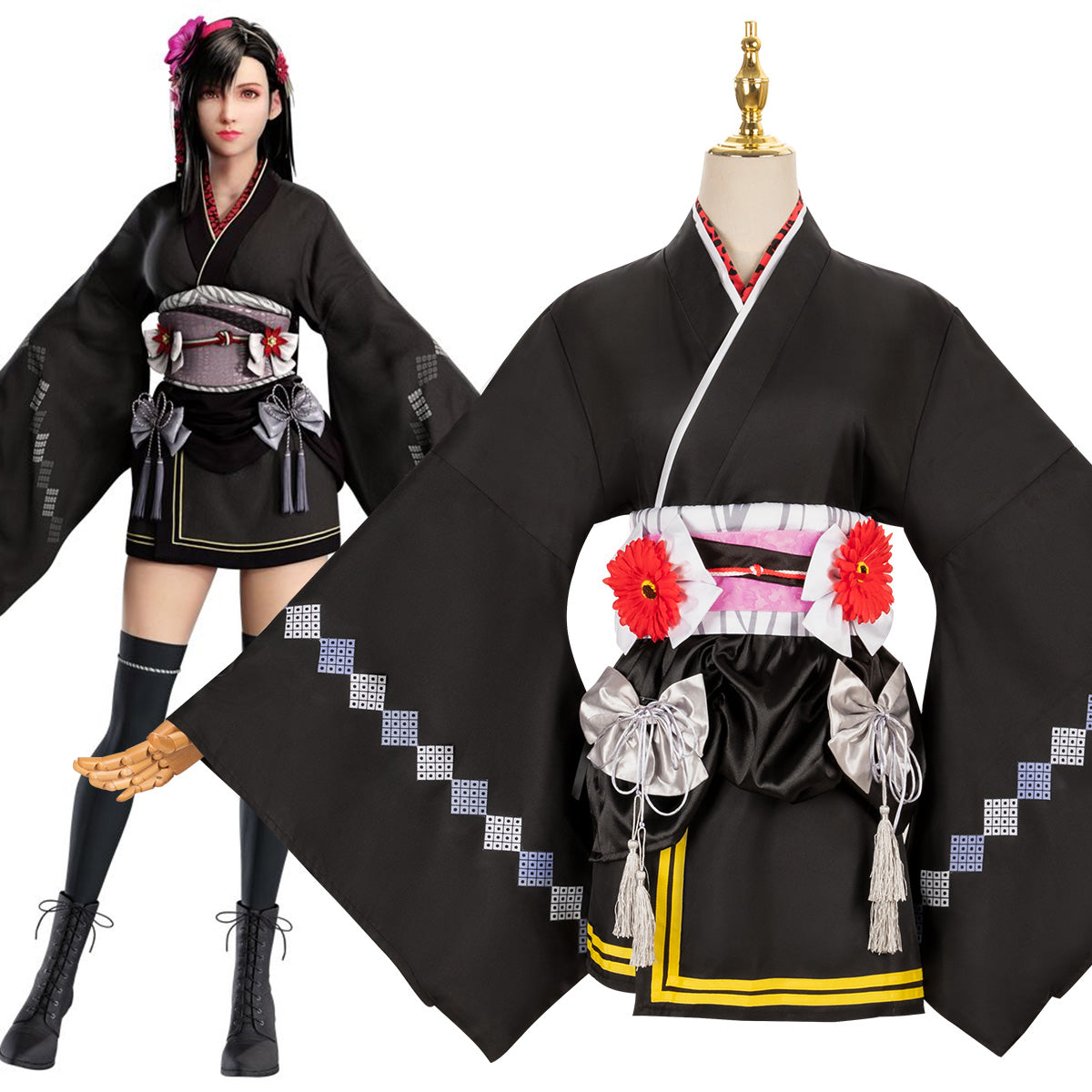 Final Fantasy VII Remake Tifa Lockhart Exotic Kimono Cosplay Costume