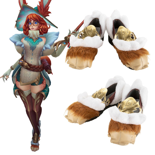 League of Legends LOL Aurora Brown Cosplay Shoes