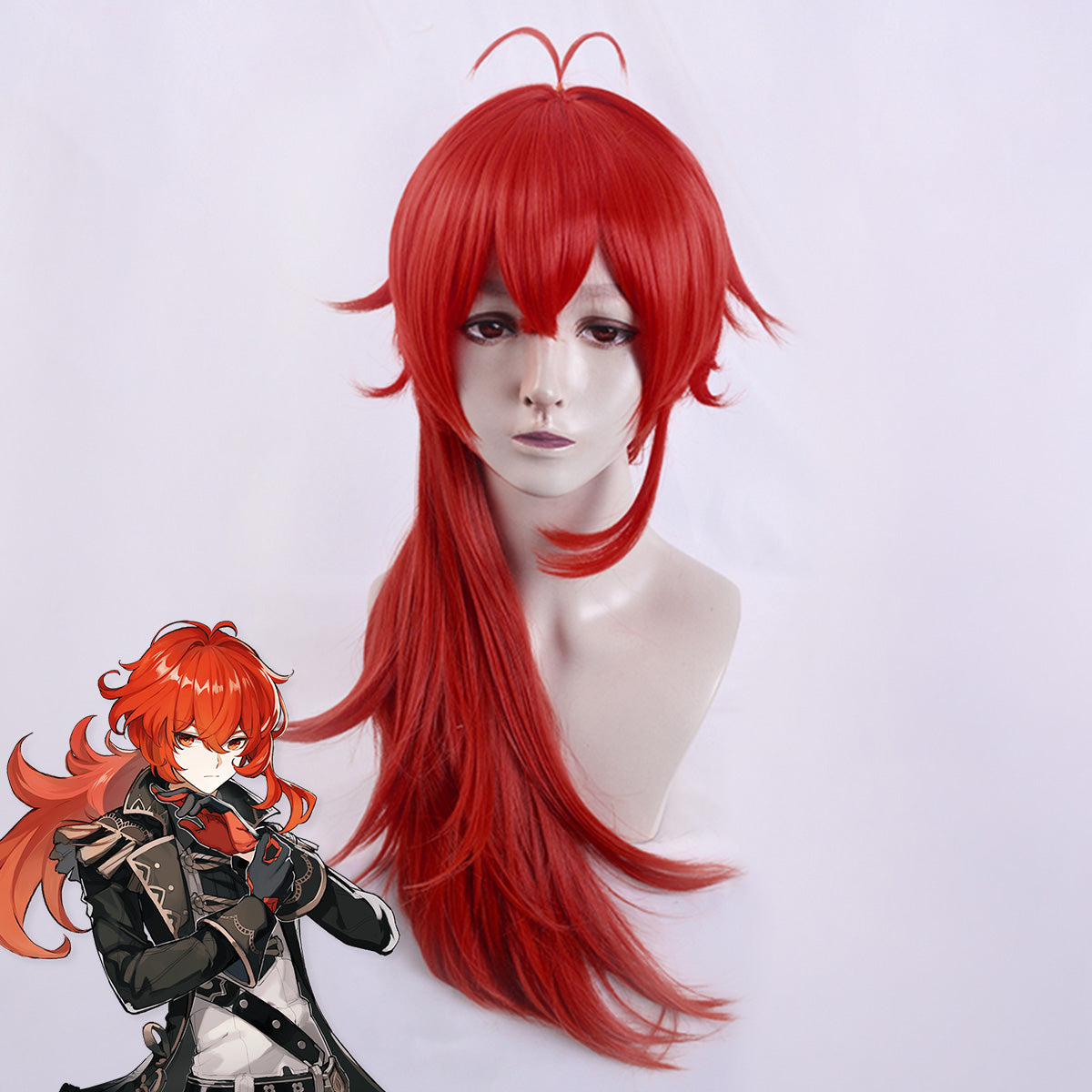 Genshin Impact Diluc Red Cosplay Wig – Gcosplay