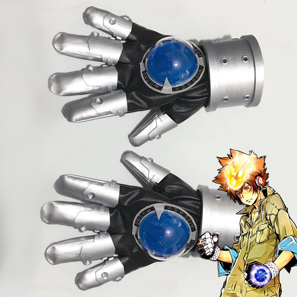 Katekyo Hitman Reborn! Sawada Tsunayoshi Gloves Cosplay Accessory Prop