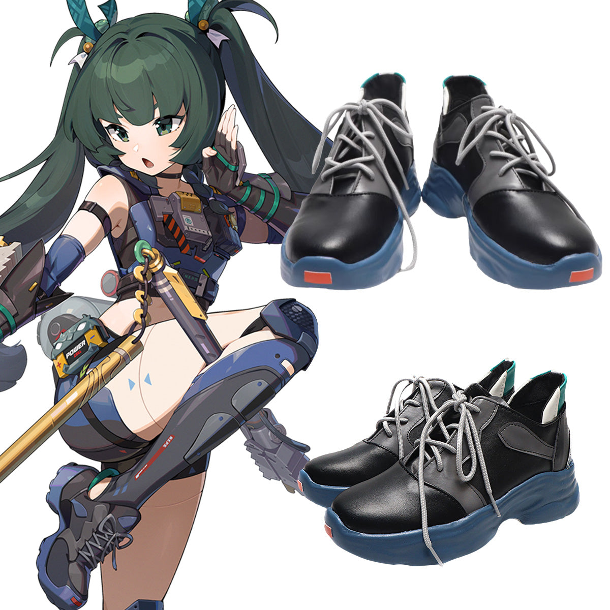 Zenless Zone Zero Qingyi Black Cosplay Shoes