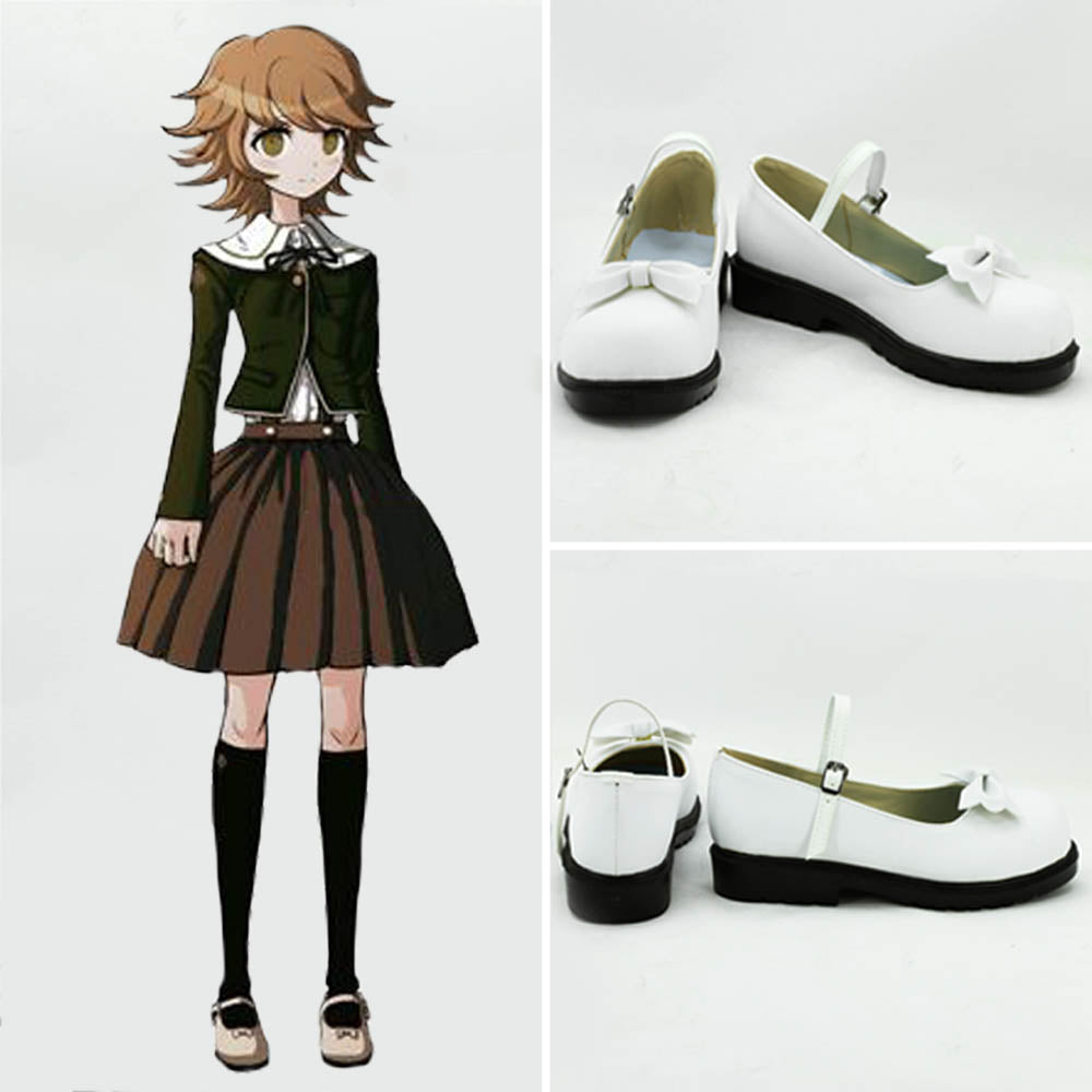 Dangan Ronpa Fuji Chihiro Chihiro Fujisaki White Shoes Cosplay Boots