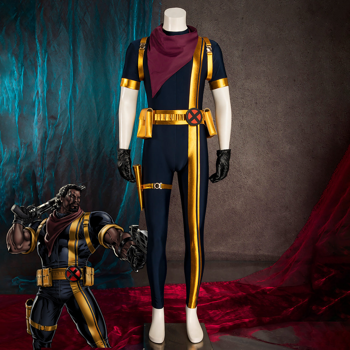 X-men Lucas Bishop Deep Blue Cosplay Costumes