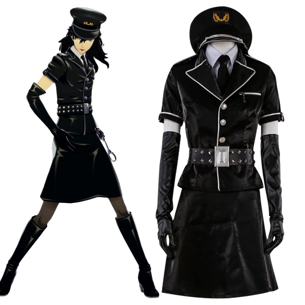 Persona 5: Dancing Star Night Joker Protagonist Akira Kurusu Ren Amamiya Female Punishment Cop Cosplay Costume