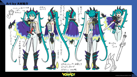 Project Voltage Pokemon X Hatsune Miku Dragon-type Green Cosplay Wig