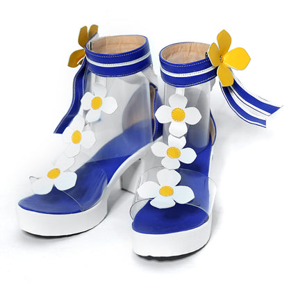 Genshin Impact Barbara Summertime Sparkle Silver Cosplay Shoes