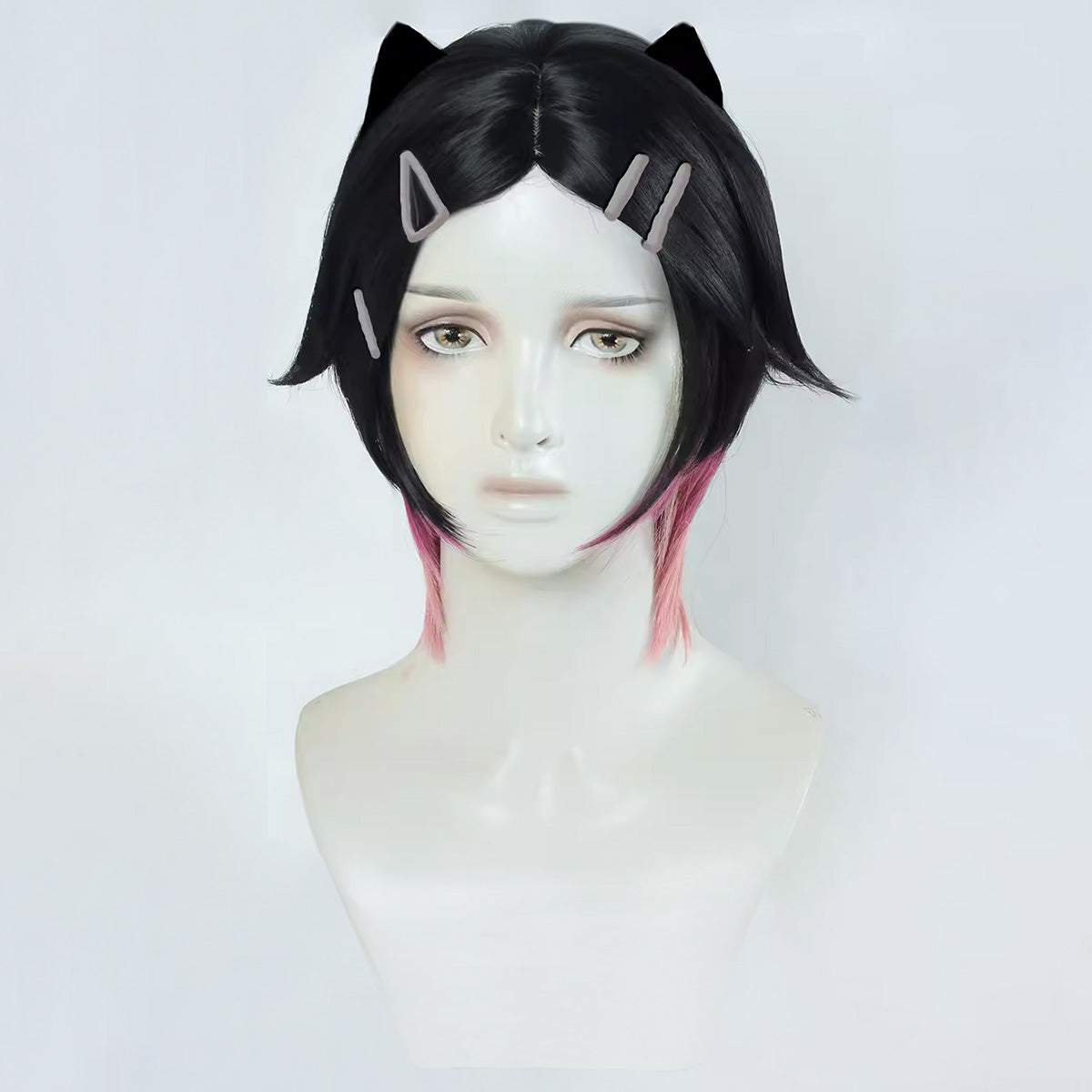 Valorant Clove Black Purple Cosplay Wig