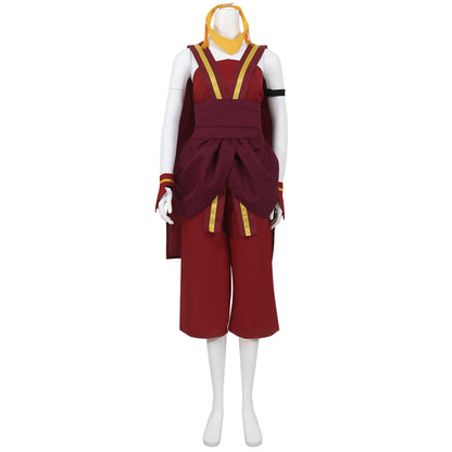 Avatar The Last Airbender Toph Beifong Red Cosplay Costume